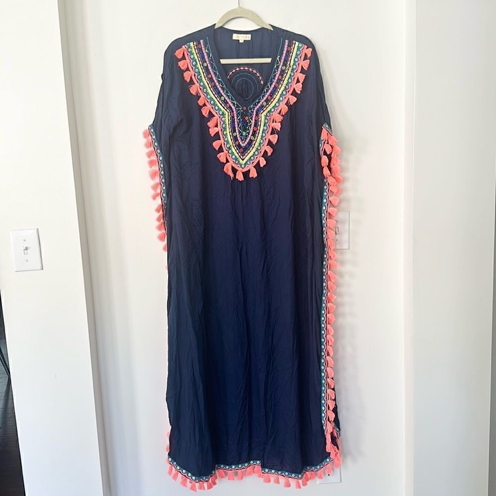 Ruby YaYa Boho Beaded Kaftan Dress S